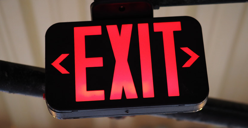Exit sign for businesses