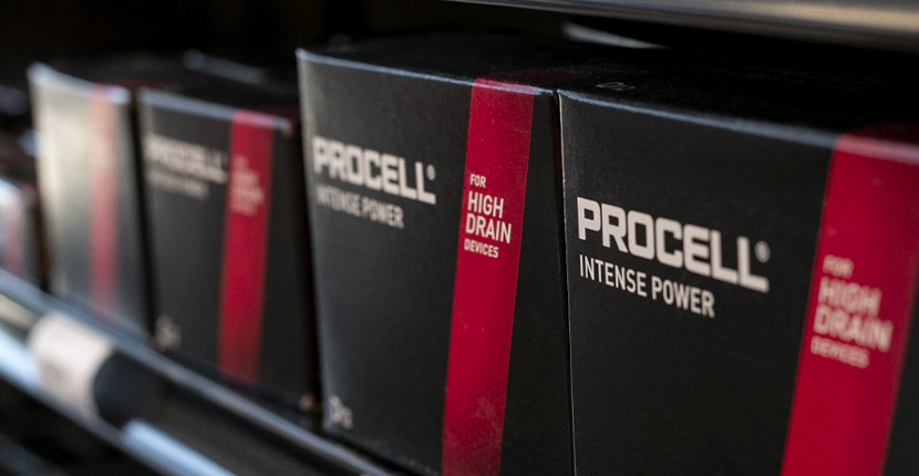 Shelf of Procell Intense Batteries