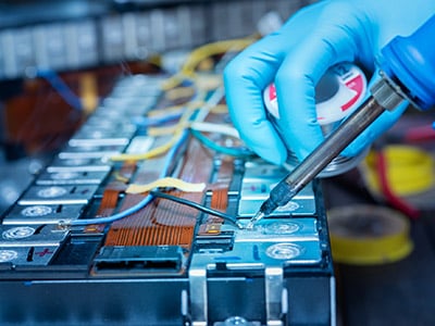 soldering a wire to a connector