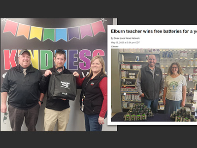 National Battery Day contest teacher winners receiving their prizes.