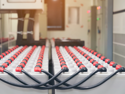 Connected line of batteries