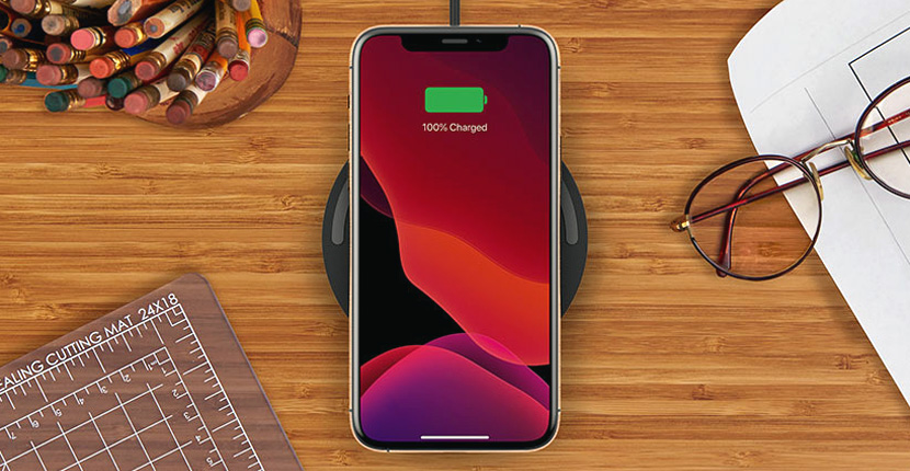 Cell phone on a wireless charger