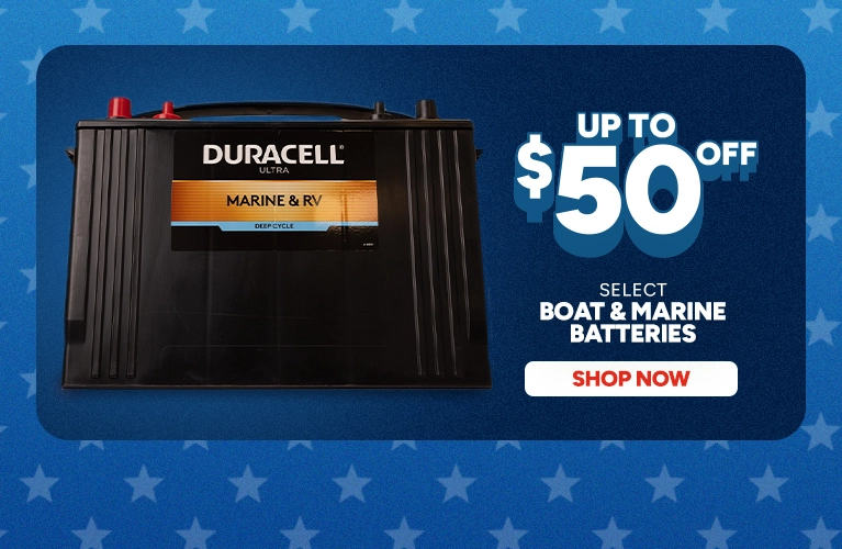 Up to $50 off select Boat & Marine Batteries. shop now