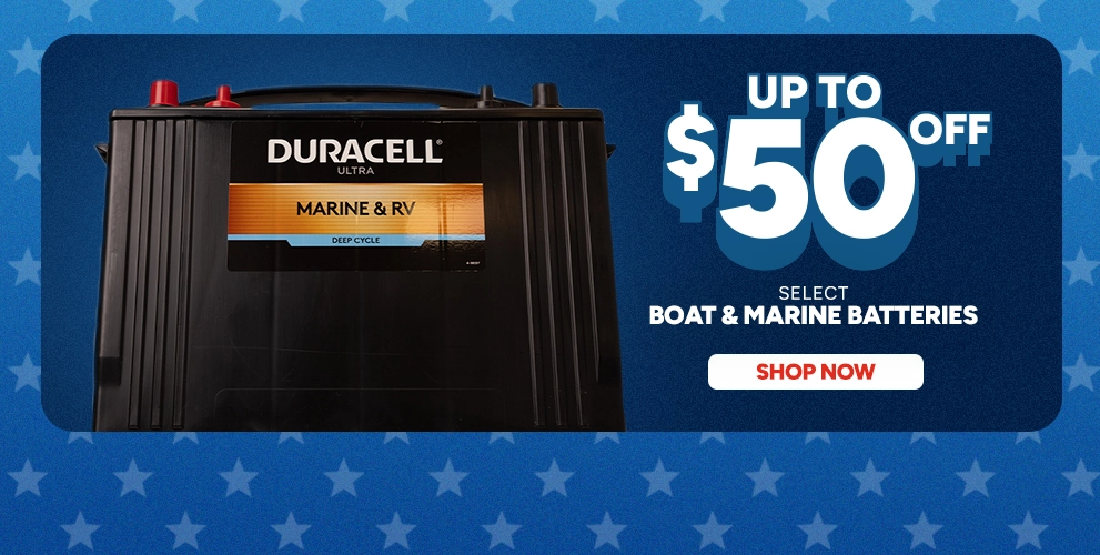 Up to $50 off select Boat & Marine Batteries. shop now