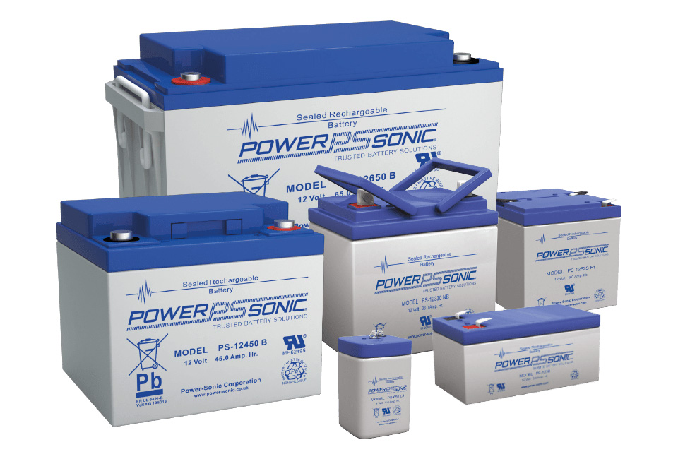 Collage of Power Sonic batteries