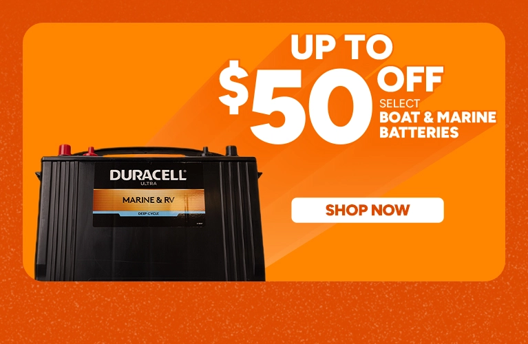 Up to $50 off select Boat & Marine Batteries. shop now