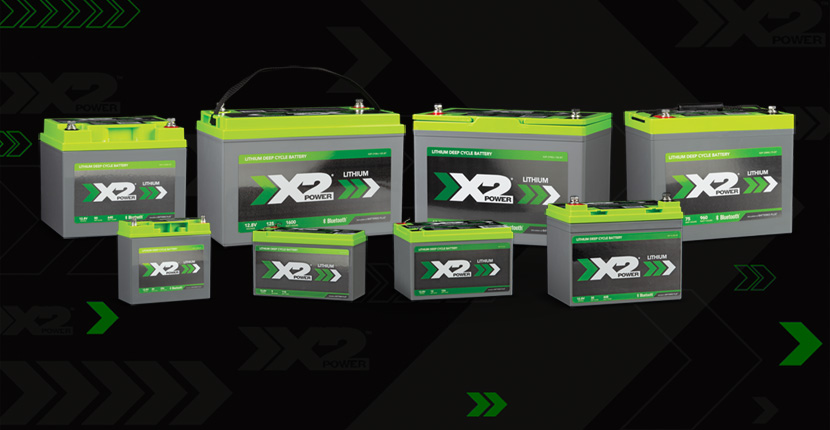 Collage of different sized X2Power batteries