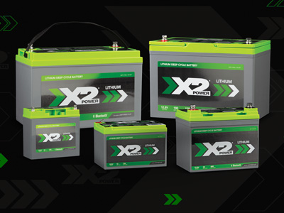 Collage of X2Power batteries in different sizes