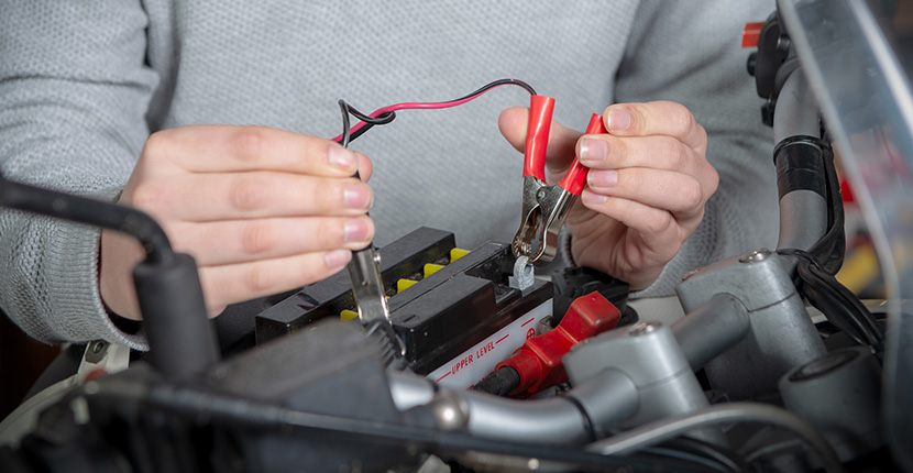Attaching a battery tender to a battery