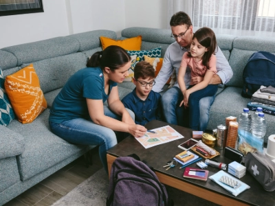 Family preparing for anything