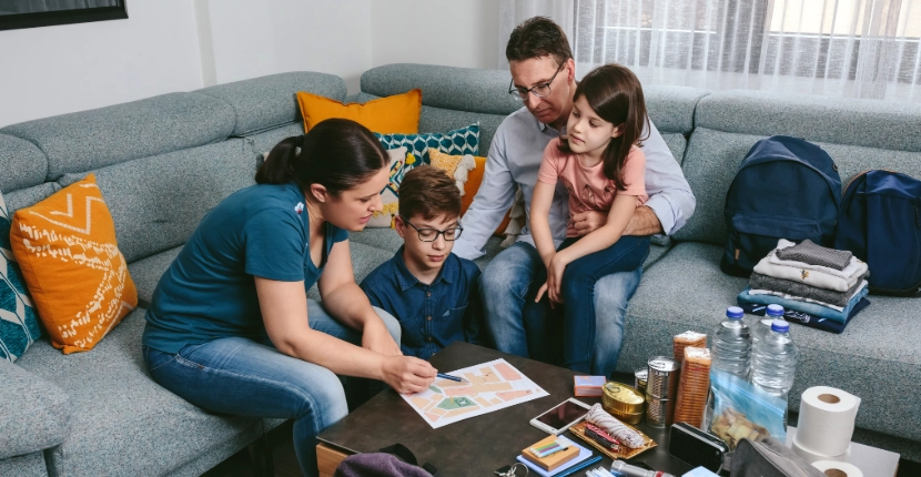Family preparing for anything