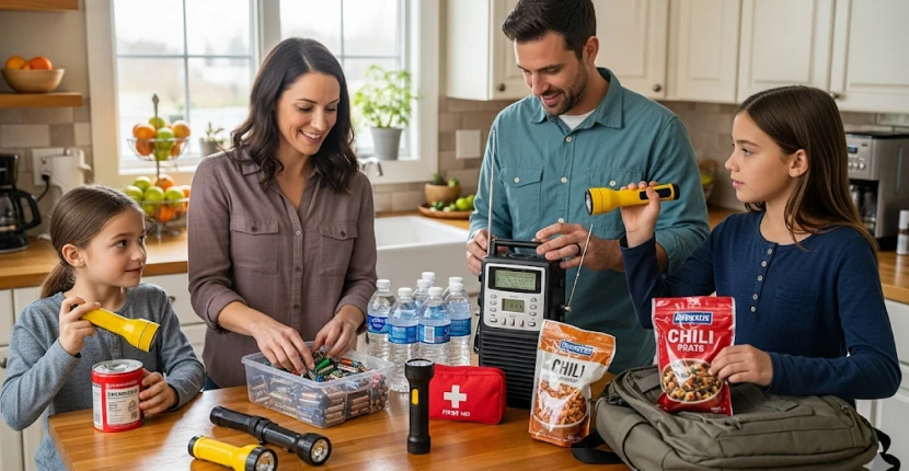 Family preparing for anything