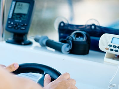 Driving a boat