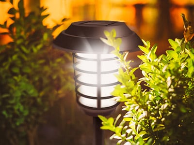 solar light on a pathway