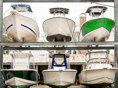 Boats in storage