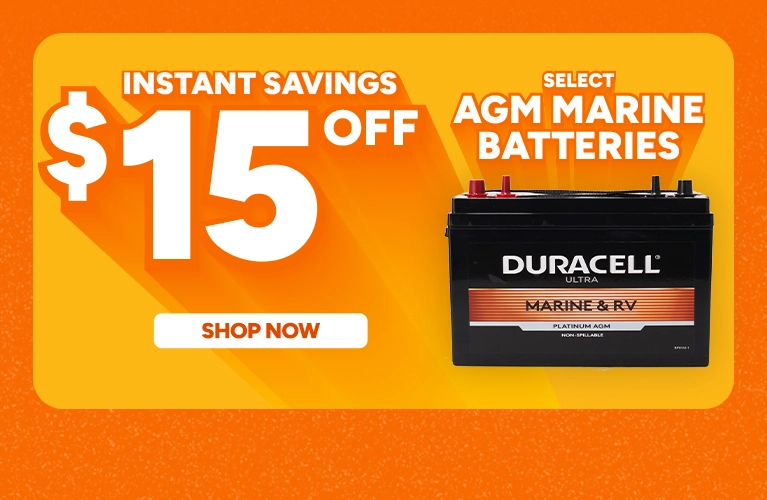 Instant Savings $15 off select AGM Marine Batteries. Shop now