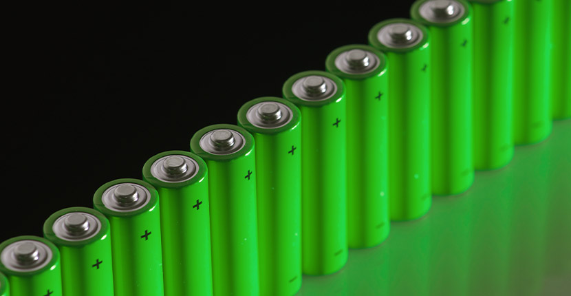 Line of green alkaline batteries