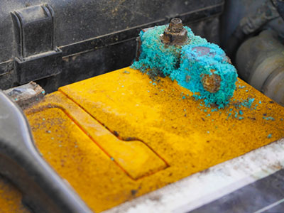 Yellow top battery with sulfation