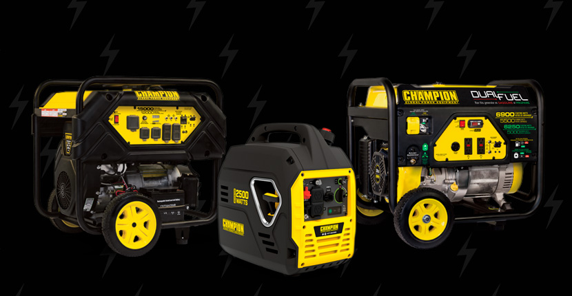 3 different sized generators