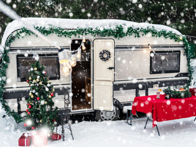 Tailgating in winter with a camper