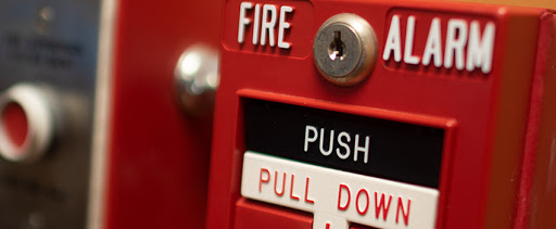 Close up on the top of a Fire Alarm