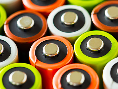 group of double a batteries