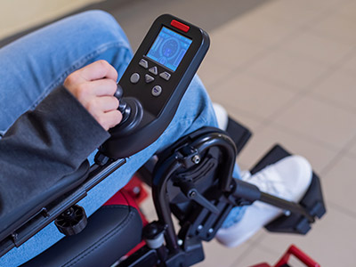 controls of an electric wheelchair