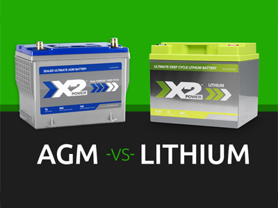 Lithium and AGM X2Power batteries